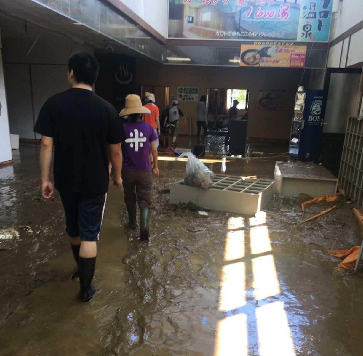 豪雨災害時の西予市野村町での支援活動